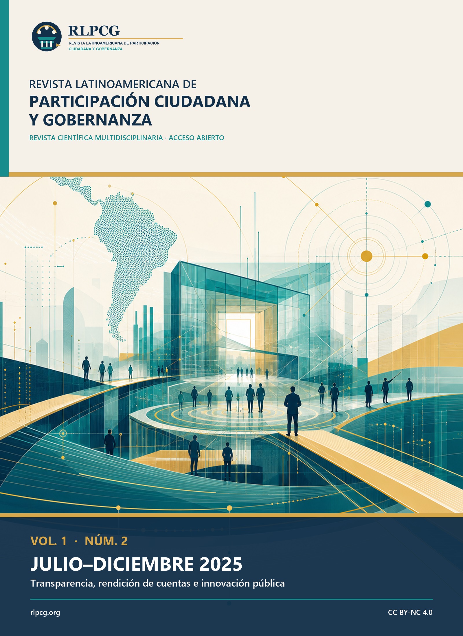 Portada del Volumen 1, Número 2, julio–diciembre de 2025, de la Revista Latinoamericana de Participación Ciudadana y Gobernanza.