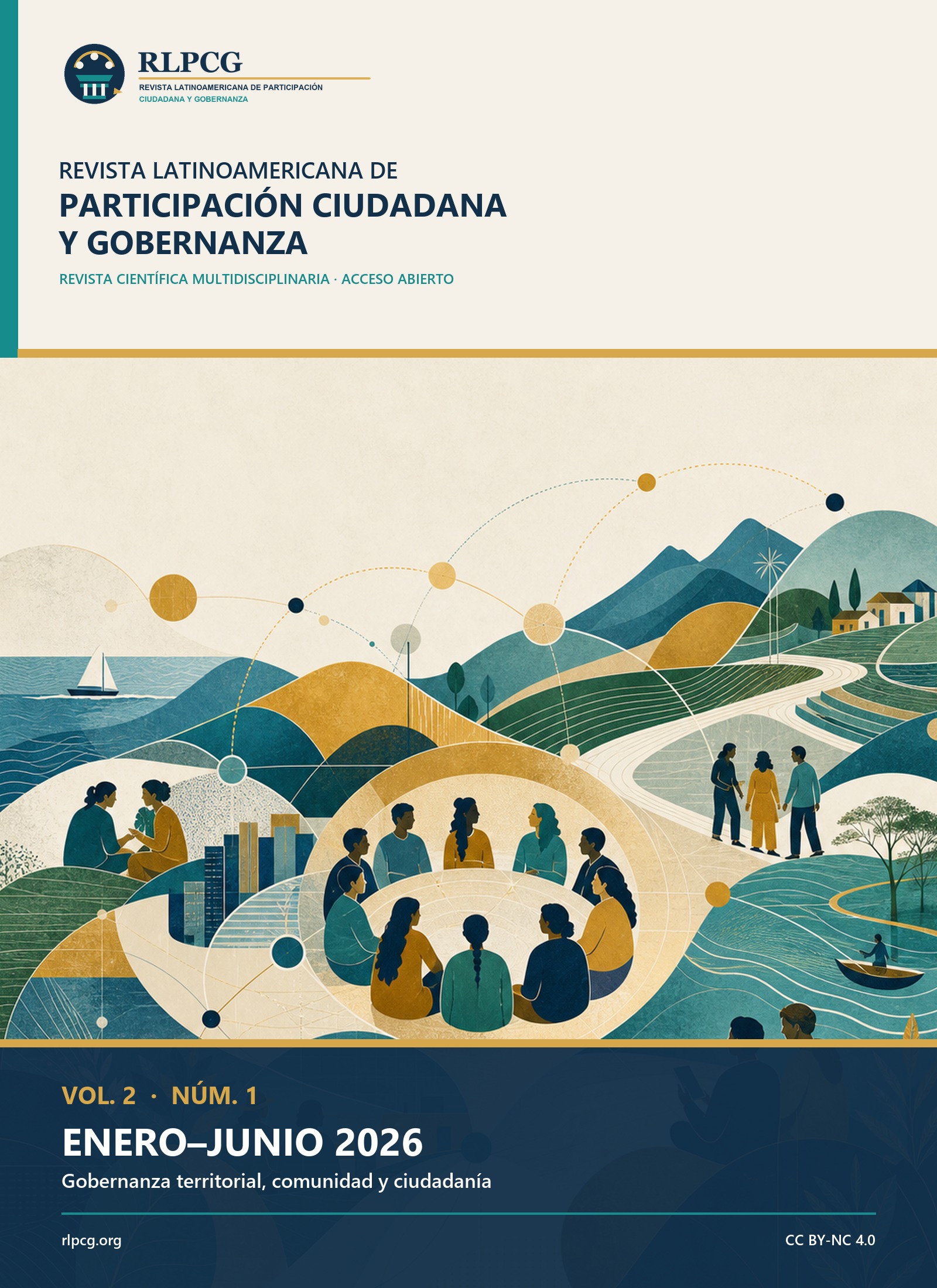 Portada del Volumen 2, Número 1, enero–junio de 2026, de la Revista Latinoamericana de Participación Ciudadana y Gobernanza.